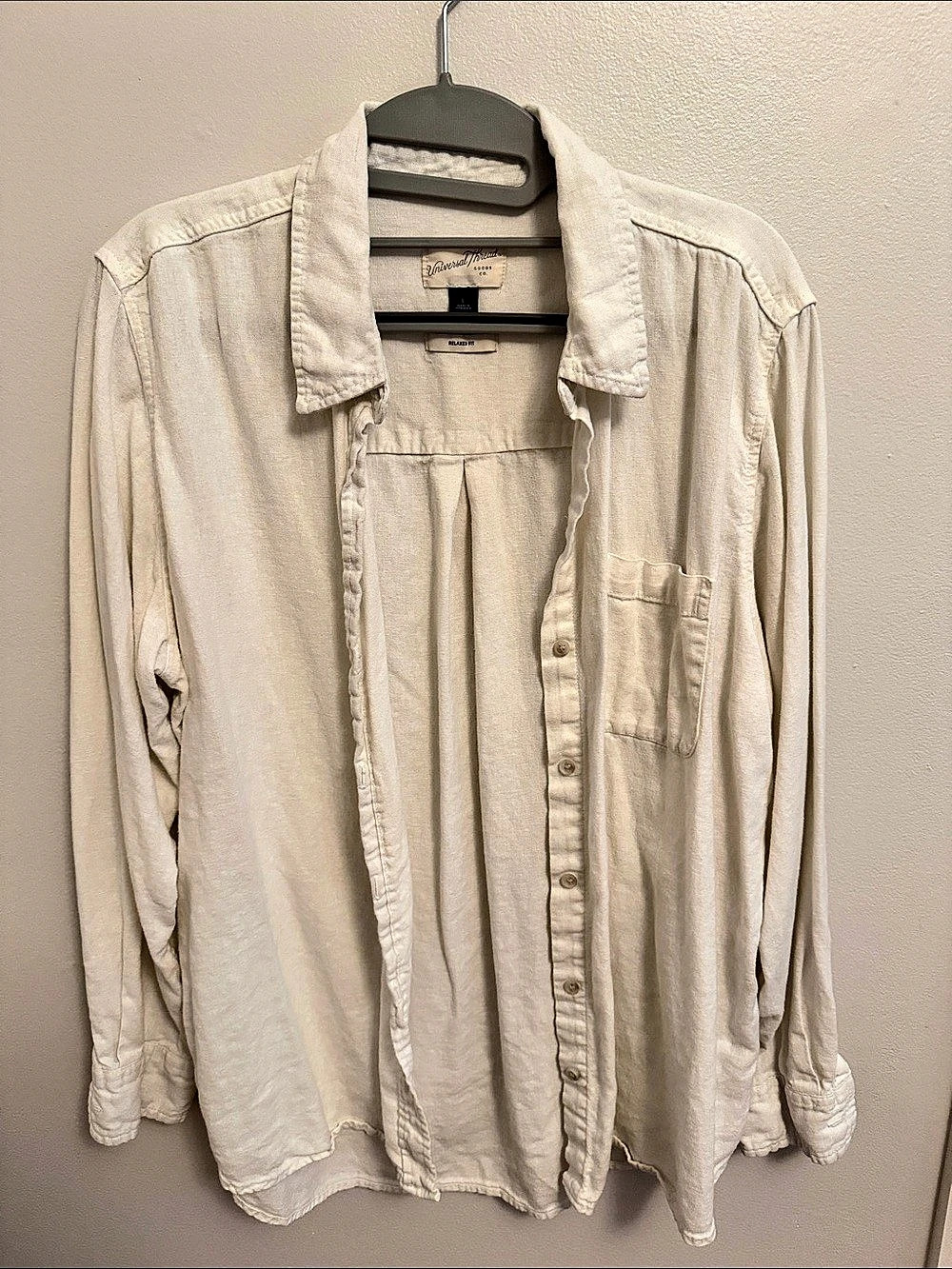 Linen off white Button Down Shirt